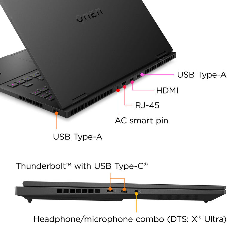 OMEN Transcend Laptop 16-u1047nr 16", Windows 11 Home,  Intel® Core™ i7, 32GB RAM, 1TB SSD, NVIDIA® GeForce RTX™ 4070, WQXGA, Shadow black