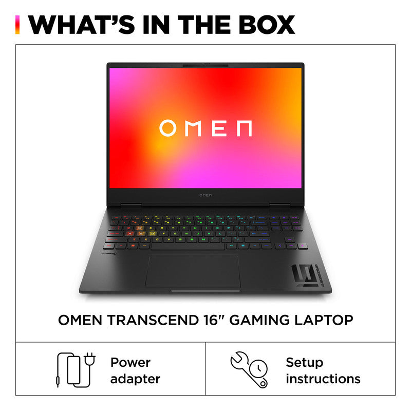 OMEN Transcend Laptop 16-u1047nr 16", Windows 11 Home,  Intel® Core™ i7, 32GB RAM, 1TB SSD, NVIDIA® GeForce RTX™ 4070, WQXGA, Shadow black