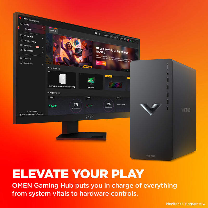 Victus by HP 15L Gaming Desktop TG02-2065t, Windows 11 Home, Intel® Core™ i5, 16GB RAM, 512GB SSD, NVIDIA® GeForce RTX™ 4060, Mica silver