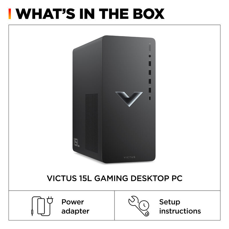 Victus by HP 15L Gaming Desktop TG02-2065t, Windows 11 Home, Intel® Core™ i5, 16GB RAM, 512GB SSD, NVIDIA® GeForce RTX™ 4060, Mica silver