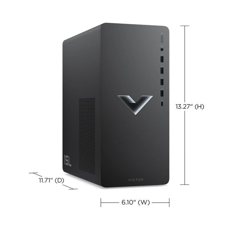 Victus by HP 15L Gaming Desktop TG02-2065t, Windows 11 Home, Intel® Core™ i5, 16GB RAM, 512GB SSD, NVIDIA® GeForce RTX™ 4060, Mica silver